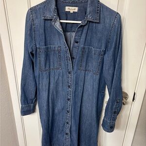 Madewell Blue Denim Shirt Dress